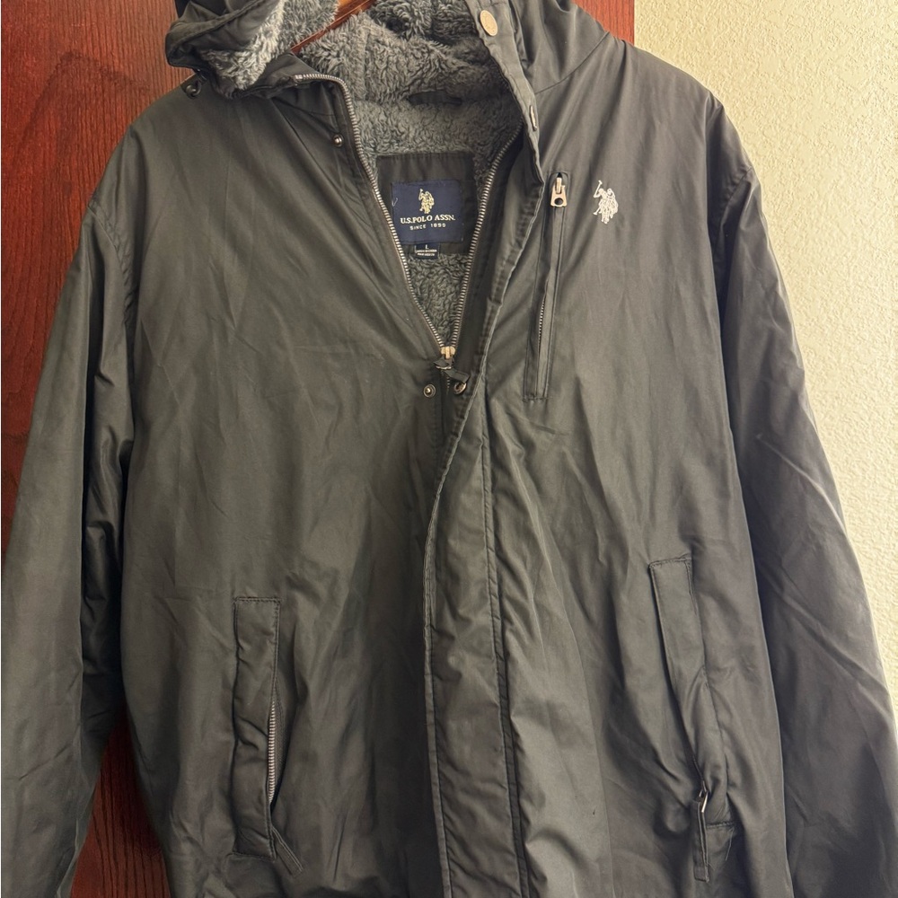 U.S. Polo Assn. Men's Gray Hooded Jacket